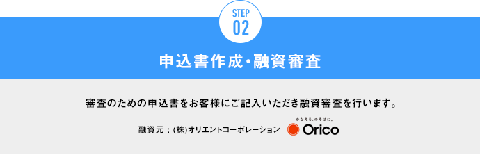 STEP.2 申込書作成・融資審査