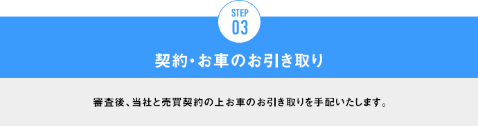 STEP.3 契約・お車のお引き取り