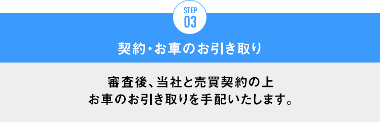 STEP.3 契約・お車のお引き取り
